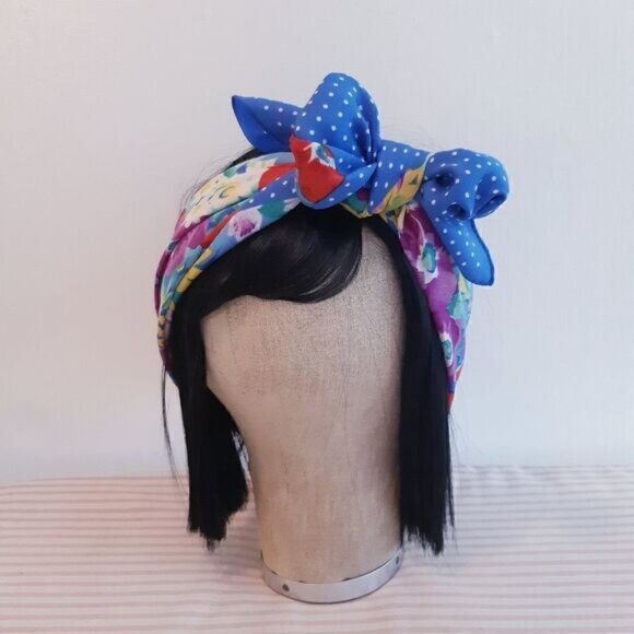 Oroton Italian Floral Scarf with Polka Dot Border - Picture 3 of 8